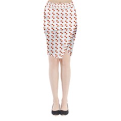 Kawaii Pumpkin Patt White Midi Wrap Pencil Skirt by violetheavensky