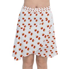 Kawaii Pumpkin Patt White Chiffon Wrap Front Skirt by violetheavensky