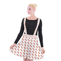 Kawaii Pumpkin Patt White Suspender Skater Skirt by violetheavensky