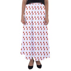 Kawaii Pumpkin Patt White Flared Maxi Skirt by violetheavensky