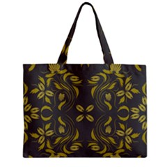 Folk Flowers Print Floral Pattern Ethnic Art Zipper Mini Tote Bag by Eskimos