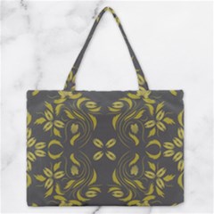 Folk Flowers Print Floral Pattern Ethnic Art Zipper Medium Tote Bag by Eskimos