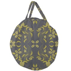 Folk Flowers Print Floral Pattern Ethnic Art Giant Round Zipper Tote by Eskimos