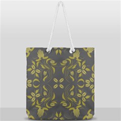 Folk Flowers Print Floral Pattern Ethnic Art Full Print Rope Handle Tote (large) by Eskimos