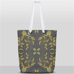 Folk Flowers Print Floral Pattern Ethnic Art Full Print Rope Handle Tote (small) by Eskimos