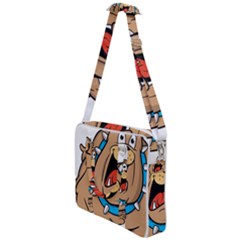 Bulldog-cartoon-illustration-11650862 Cross Body Office Bag by jellybeansanddinosaurs