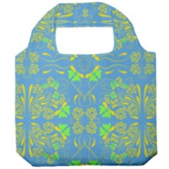 Floral Folk Damask Pattern Fantasy Flowers  Foldable Grocery Recycle Bag by Eskimos