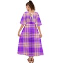 Pink Tartan 6 Kimono Sleeve Boho Dress View2