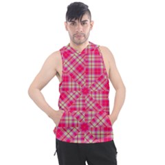 Pink Tartan-10 Men s Sleeveless Hoodie