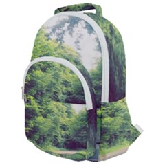 Photo Vue Sur Forêt  Rounded Multi Pocket Backpack