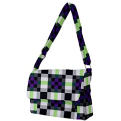 Agender Flag Plaid With Difference Full Print Messenger Bag (l) by WetdryvacsLair