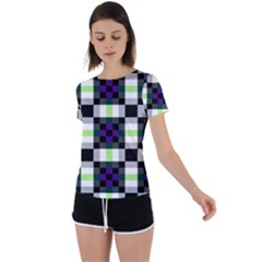 Agender Flag Plaid With Difference Back Circle Cutout Sports Tee by WetdryvacsLair