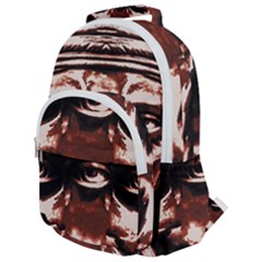 Creepy Head Portrait Artwork Rounded Multi Pocket Backpack by dflcprintsclothing