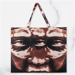 Creepy Head Portrait Artwork Zipper Large Tote Bag by dflcprintsclothing