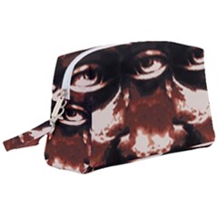 Creepy Head Portrait Artwork Wristlet Pouch Bag (large)