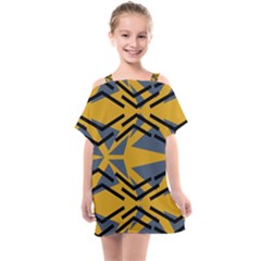 Abstract Pattern Geometric Backgrounds Kids  One Piece Chiffon Dress by Eskimos