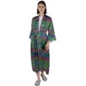 Paris Words Motif Colorful Pattern Maxi Satin Kimono View1