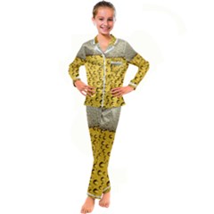 Beer Bubbles Kid s Satin Long Sleeve Pajamas Set by Wegoenart