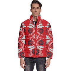 Folk Flowers Print Floral Pattern Ethnic Art Men s Puffer Bubble Jacket Coat by Eskimos