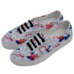 Nautical Cats Seamless Pattern Men s Classic Low Top Sneakers by Jancukart