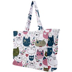 Pattern With Cute Cat Heads Simple Shoulder Bag by Jancukart