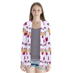 Pattern With Cute Cats Drape Collar Cardigan by Jancukart