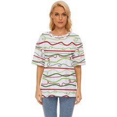 Scribble-pattern Oversized Basic Tee