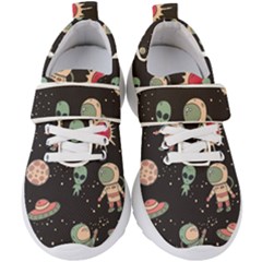 Space Pattern Cartoon Kids  Velcro Strap Shoes by Jancukart