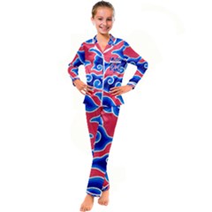 Batik Megamendung Kid s Satin Long Sleeve Pajamas Set by artworkshop