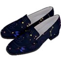 Cartoon-space-seamless-pattern-vectors Women s Chunky Heel Loafers View2