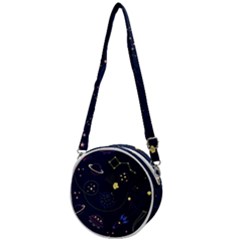 Cartoon-space-seamless-pattern-vectors Crossbody Circle Bag