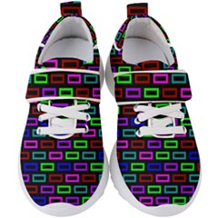 Colourful Bricks Pattern Colour Kids  Velcro Strap Shoes by Jancukart