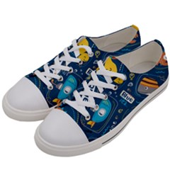 Seamless-pattern-vector-submarine-with-sea-animals-cartoon Men s Low Top Canvas Sneakers by Jancukart