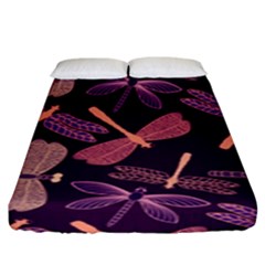 Dragonfly-pattern-design Fitted Sheet (king Size) by Jancukart