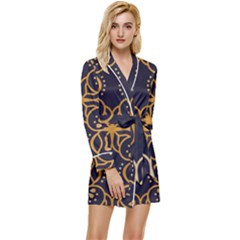 Muster Long Sleeve Satin Robe by zappwaits