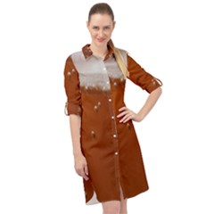 Bubble Beer Long Sleeve Mini Shirt Dress by artworkshop