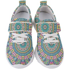 Mandala 01 Kids  Velcro Strap Shoes by zappwaits