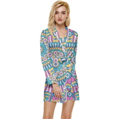 Mandala 01 Long Sleeve Satin Robe by zappwaits