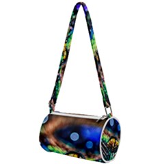 Peacock Feather Drop Mini Cylinder Bag by artworkshop