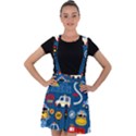 Seamless-pattern-vector-rescue-team-cartoon Velvet Suspender Skater Skirt View1