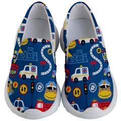 Seamless-pattern-vector-rescue-team-cartoon Kids Lightweight Slip Ons by Jancukart