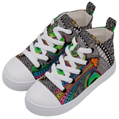 Alice In Wonderland Cat Kids  Mid-top Canvas Sneakers by artworkshop