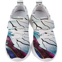 Anna Disney Frozen Stained Glass Kids  Velcro Strap Shoes by artworkshop