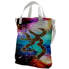 Browning Deer Glitter Galaxy Canvas Messenger Bag by artworkshop