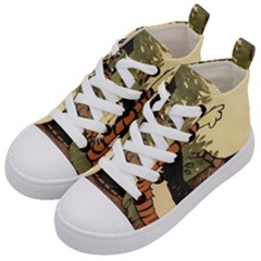 Calvin And Hobbes Kids  Mid-top Canvas Sneakers by artworkshop