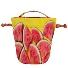 Watermelon Drawstring Bucket Bag by artworkshop