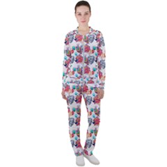 Flowers Diamonds Pattern Casual Jacket And Pants Set by Sparkle