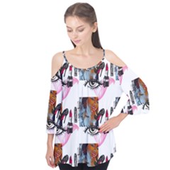 Modern Art Flutter Sleeve Tee 