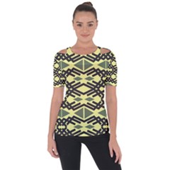 Abstract Pattern Geometric Backgrounds Shoulder Cut Out Short Sleeve Top