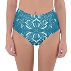 Folk Flowers Print Floral Pattern Ethnic Art Reversible High-waist Bikini Bottoms